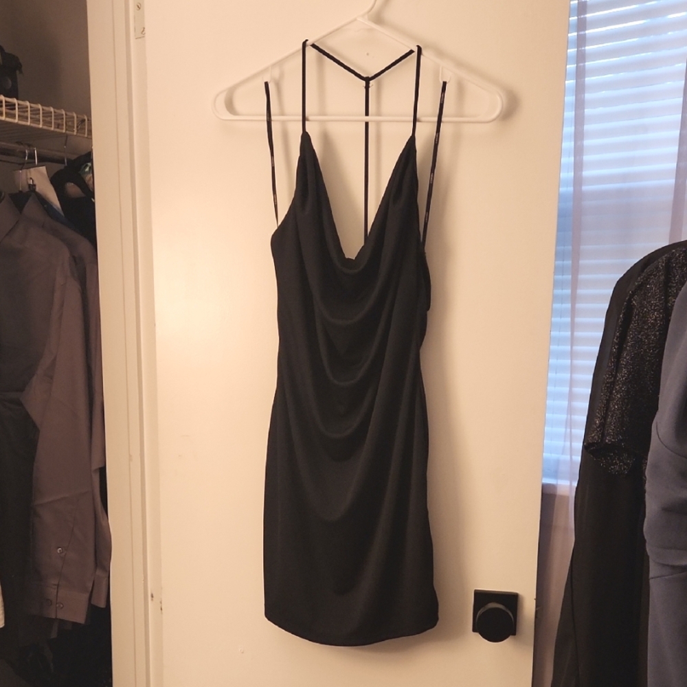 Forever 21 Black Sleeveless Cowl Neck Slip Dress